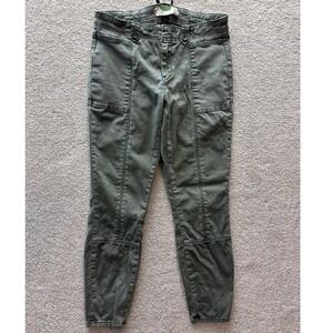 Anthropologie Pilcro Utility Pants Wmns 28x28 Green Skinny Cargo Cropped Stretch